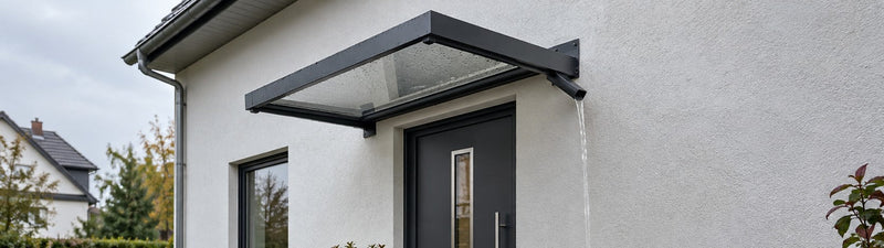 Vordach-Entwässerung: Wohin mit dem Regenwasser über der Haustür?