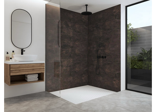 Duschrückwand Aluverbundplatte 3mm Metall oxidiert