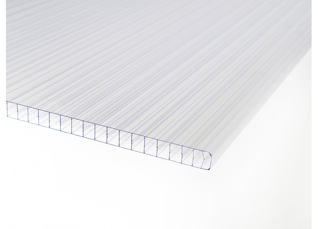 Musterstück - Stegplatte aus Polycarbonat 16mm X-Struktur klar