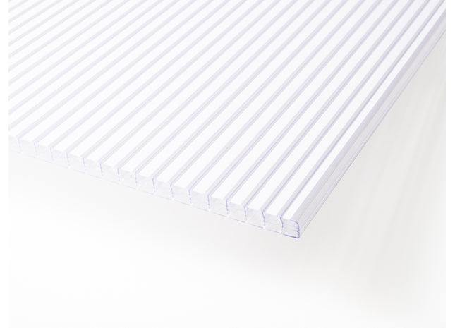 Musterstück - Zebra Stegplatte aus Polycarbonat 16mm weiß