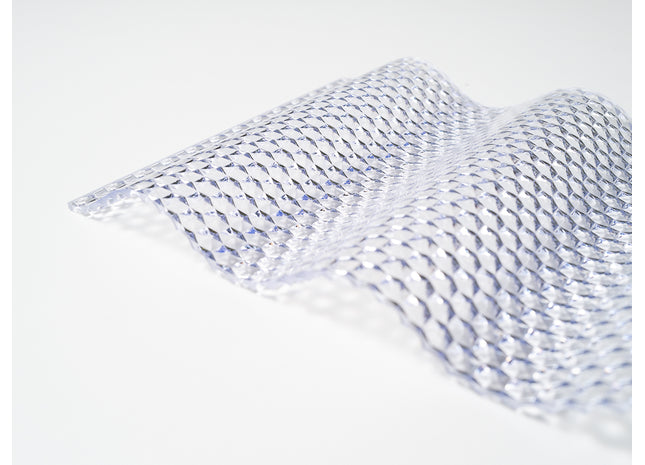 Musterstück - Wellplatte aus Acrylglas mit Sinusbiegung 76/18 Wabe klar 3 mm