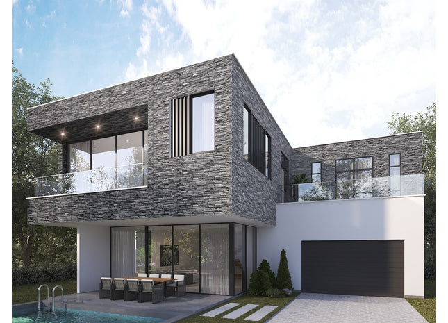 Aluverbundplatte Fassade 6mm Bruchstein Grau 3050mm x 1500mm