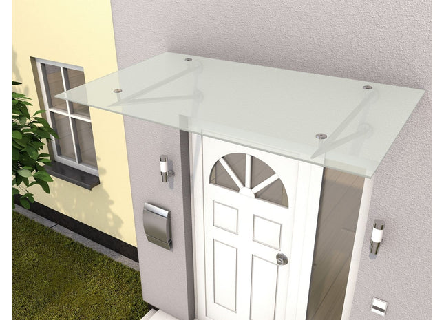 Edelstahlvordach Madrid gefrostet 160 cm