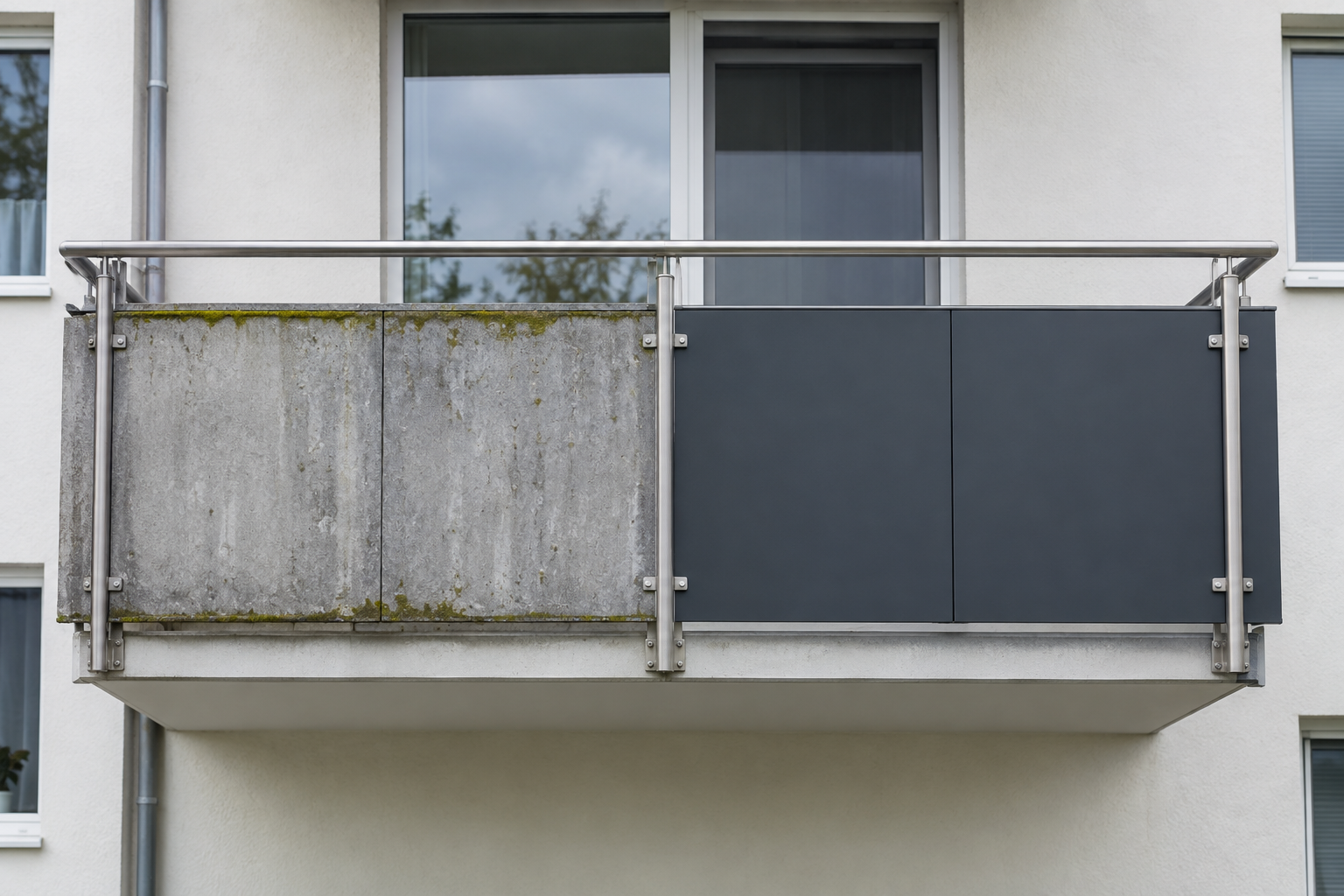Balkonverkleidung erneuern: Alte Eternit-, Holz- oder Glasplatten durch HPL ersetzen
