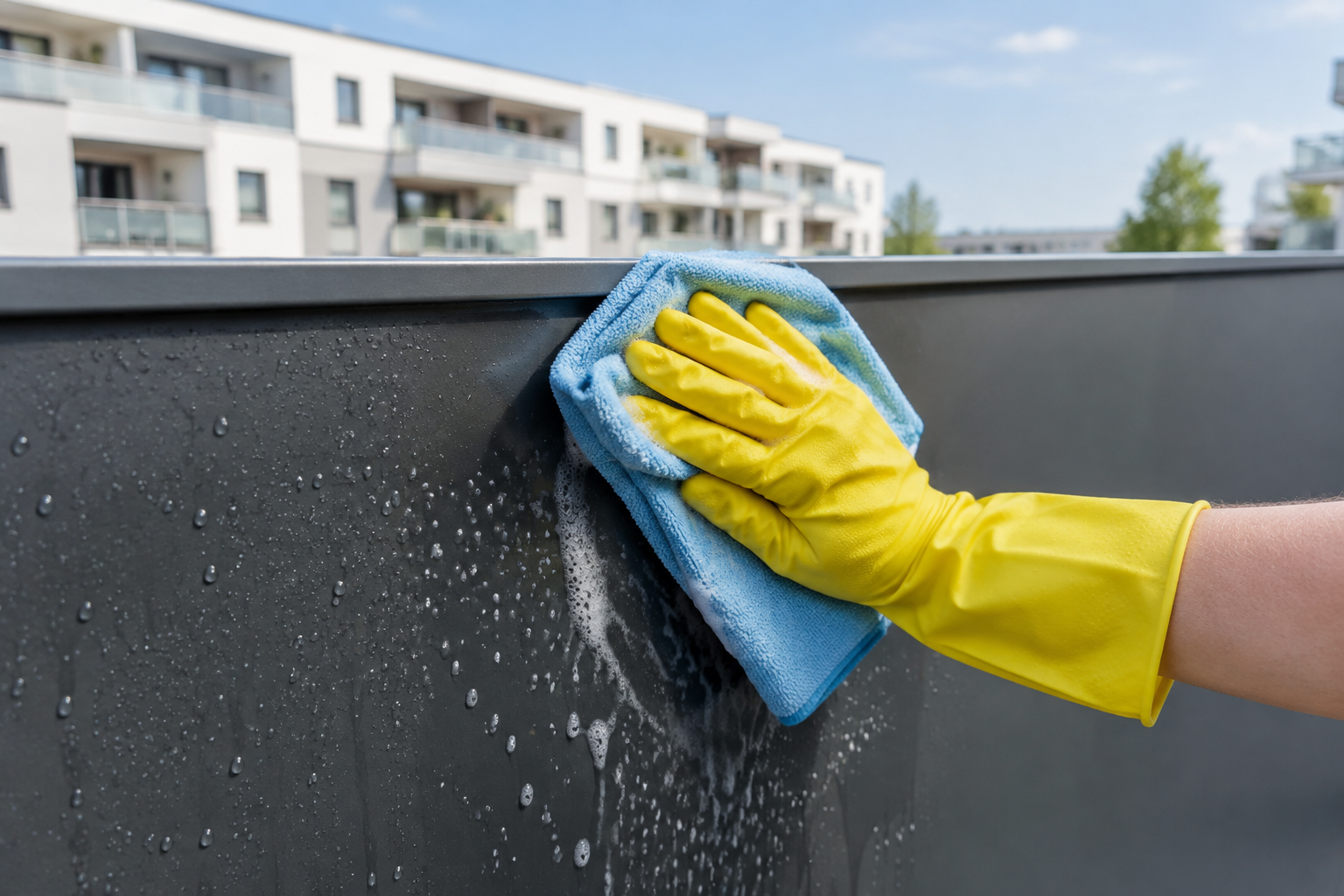 HPL-Platten reinigen und pflegen – so bleibt die Balkonverkleidung viele Jahre schön