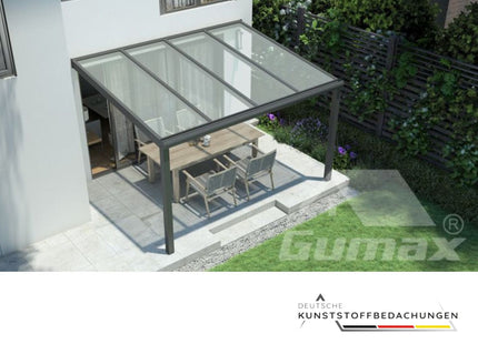 Terrassenbedachung in matt anthrazit 4060mm Breite