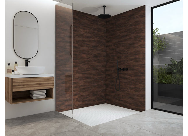 Duschrückwand Aluverbundplatte 3mm Rost dunkel