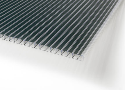 Musterstück - Zebra Stegplatte aus Polycarbonat 16mm anthrazit