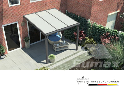 Terrassenbedachung in matt anthrazit 3060mm Breite