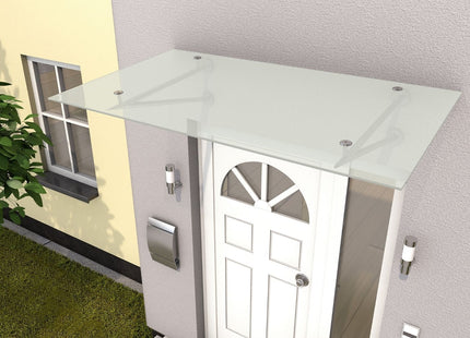 Edelstahlvordach Madrid gefrostet 160 cm